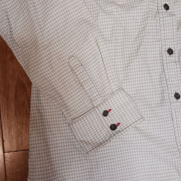 Woolrich Womens Large Button-down Curdory Shirt Tan‎ Plaid British Tan Cotton - Picture 8 of 11